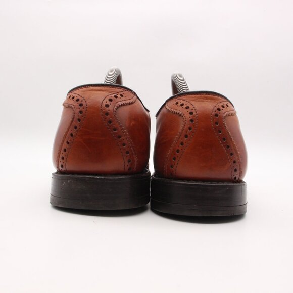 Allen Edmonds Hillsboro Men's 10.5 C Brown Leather Monk Strap Cap Toe Loafers - Picture 5 of 13